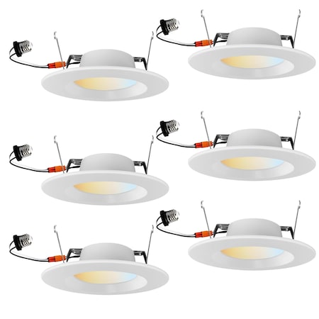 Sunlite 4-in White Retrofit Recessed Downlight, 10W 60W Equiv Color Selectable 27K/30K/35K/40K/50K, 6PK 41739-NS